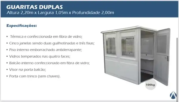 Locação de guarita de segurança obras